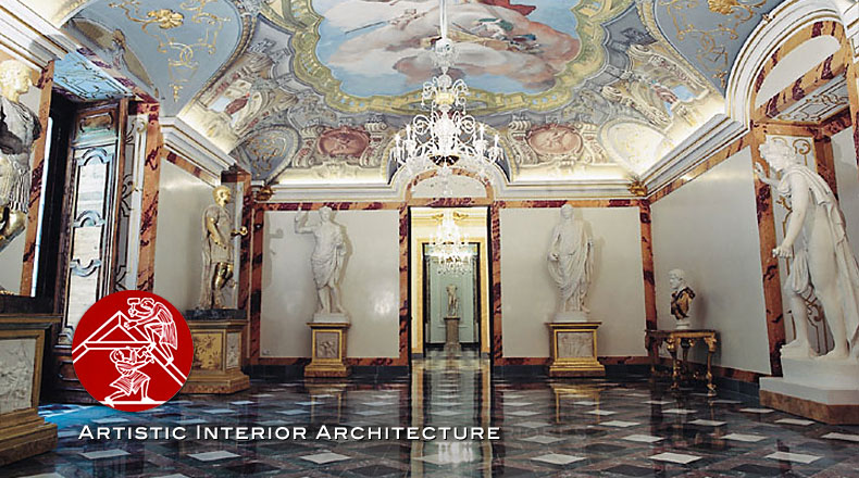 Artistic interior architecture - Halls of the Palace of La Granja