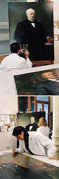 Restoration of painting - Portraits of the Congress of Deputies (Madrid)