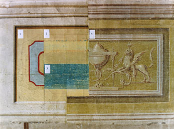 Pinturas del zócalo del Dormitorio del Rey del Palacio Real de Aranjuez
