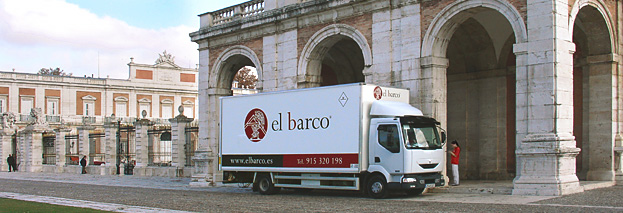 Camion de la compagnie El Barco au Palacio Real de Aranjuez