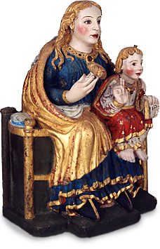 Madonna and child (Sculpture in polychrome stone from the Monastery of Tordesillas)